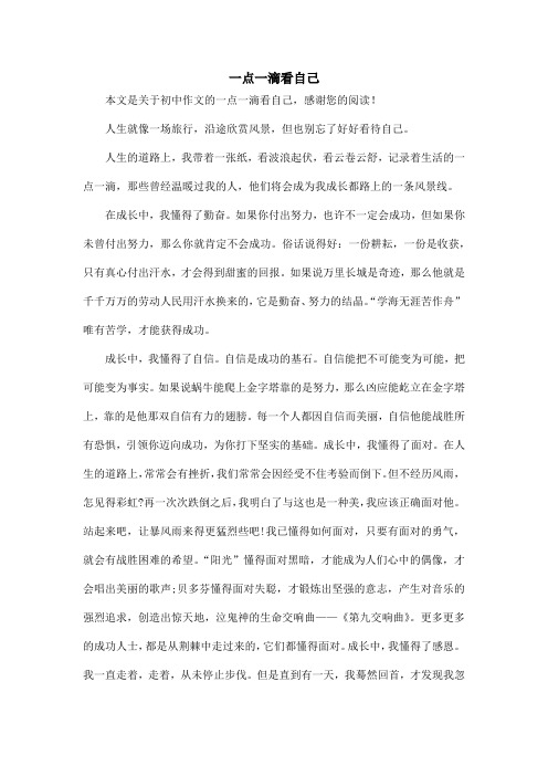 一点一滴看自己_初中作文_2