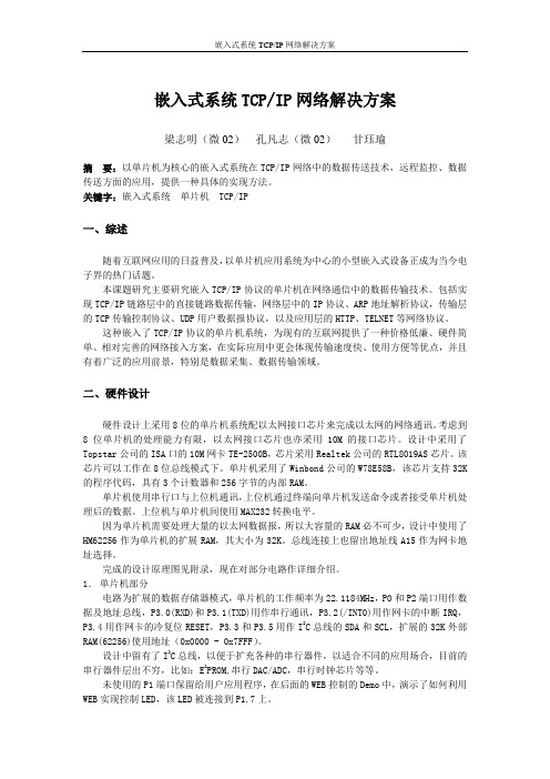 嵌入式系统TCPIP网络解决方案资料