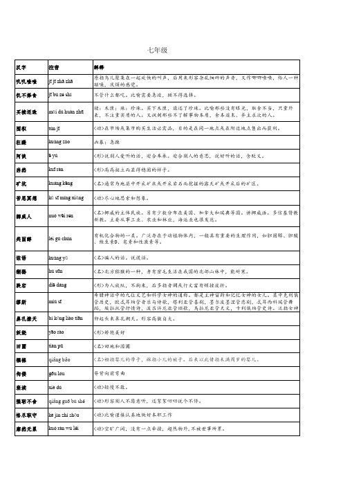 一、四至九段位汉字字库