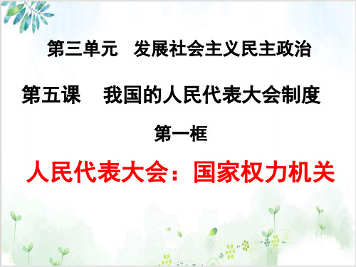 人教版高中政治必修二.人民代表大会：国家的权力机关-PPT精美课件