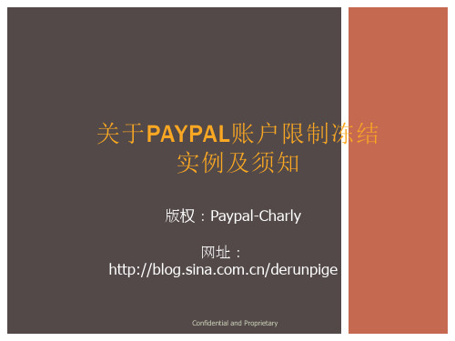 Paypal账户限制及冻结案例,注意事项