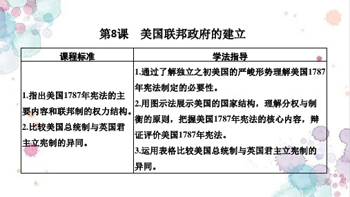 高中历史必修1精品课件：第8课 美国联邦政府的建立 