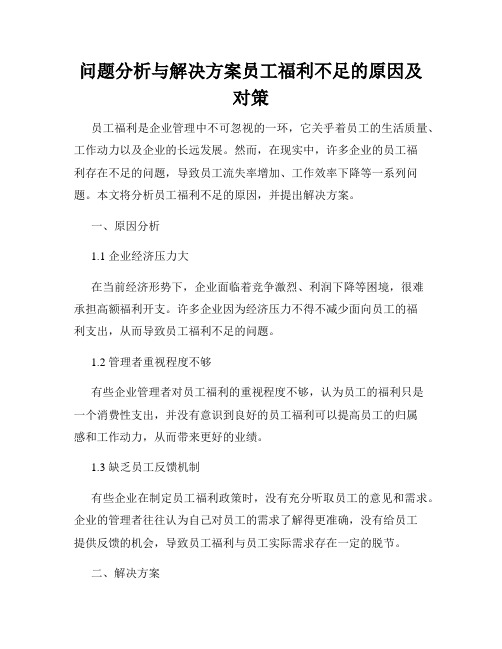 问题分析与解决方案员工福利不足的原因及对策