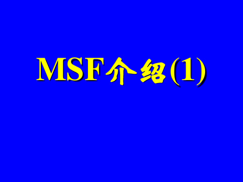 MSF的概念