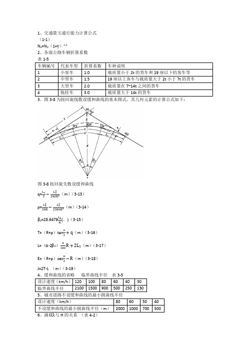 112道路勘测设计公式