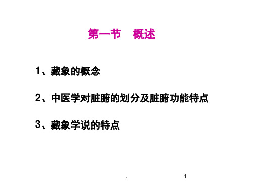 藏象学说课件PPT幻灯片