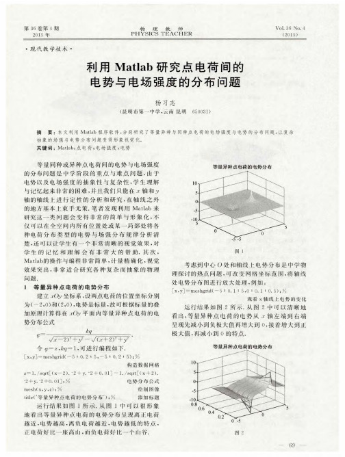 利用Matlab研究点电荷间的电势与电场强度的分布问题