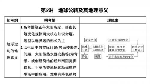 2019版高考地理一轮复习第一单元宇宙中的地球第5讲地