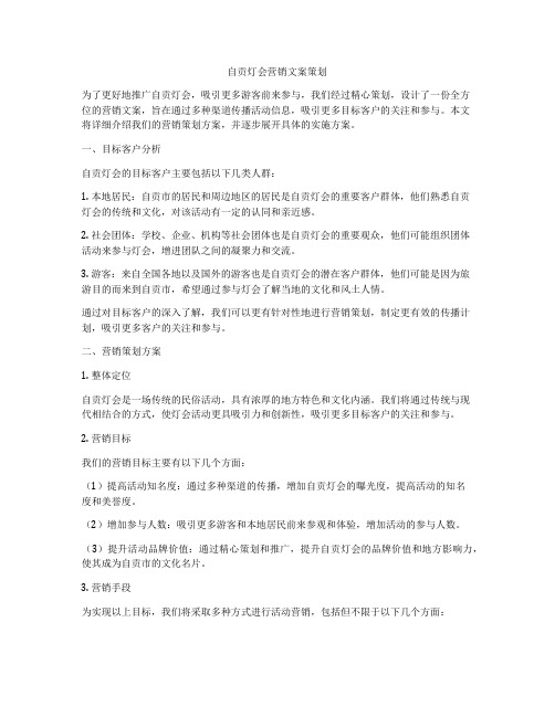 自贡灯会营销文案策划