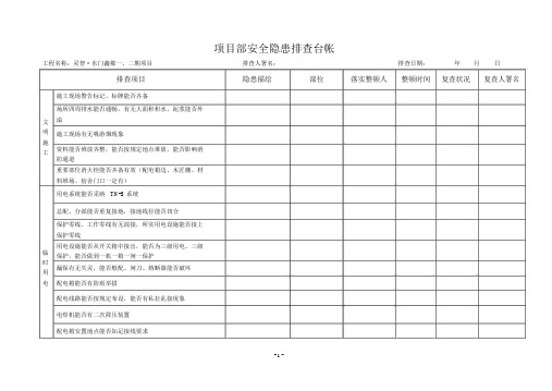 (完整版)项目部安全隐患排查表