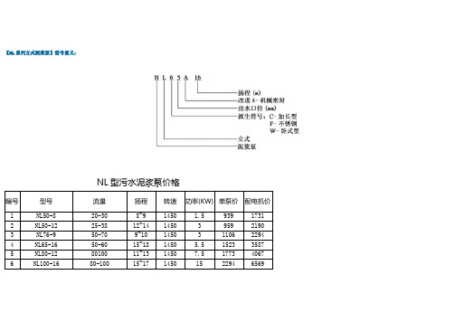 污泥泵型号