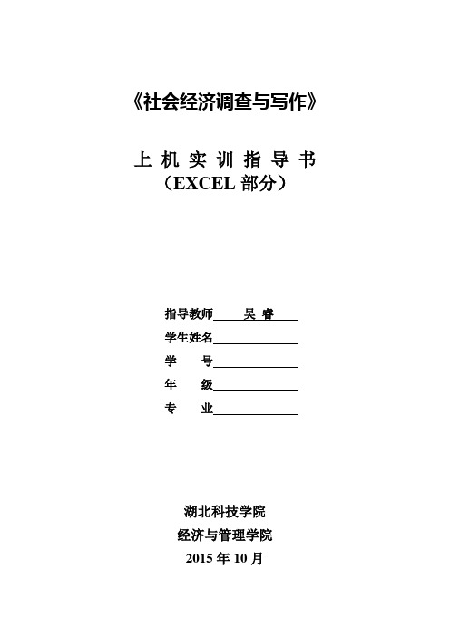 《社会经济调查与写作》实训指导书一(EXCEL部分)