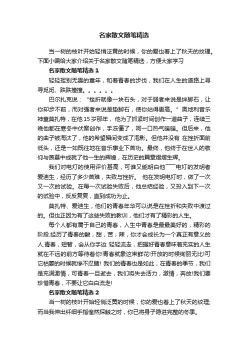 名家散文随笔精选