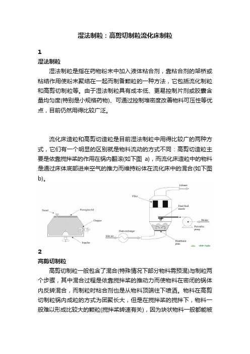 湿法制粒：高剪切制粒流化床制粒