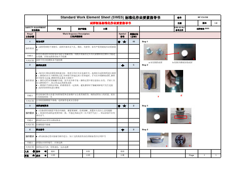 试样制备标准作业要素指导书(SWES)