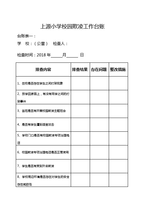 校园欺凌工作台账(完整资料)