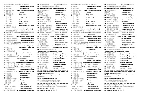 英语人教版九年级全册Unit2 知识点