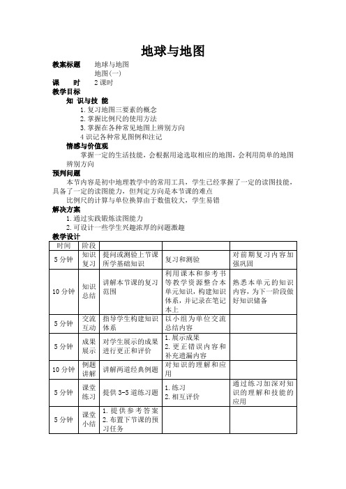 中考复习教案-地图