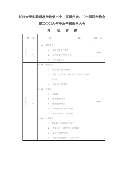 大学团代会、学代会筹备书