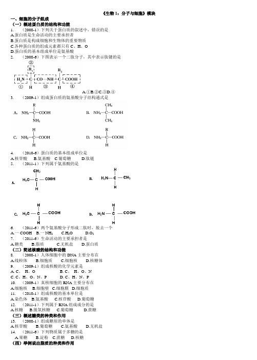 历年会考真题汇总