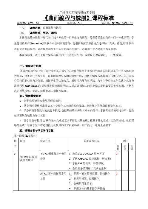 12曲面编程与铣削