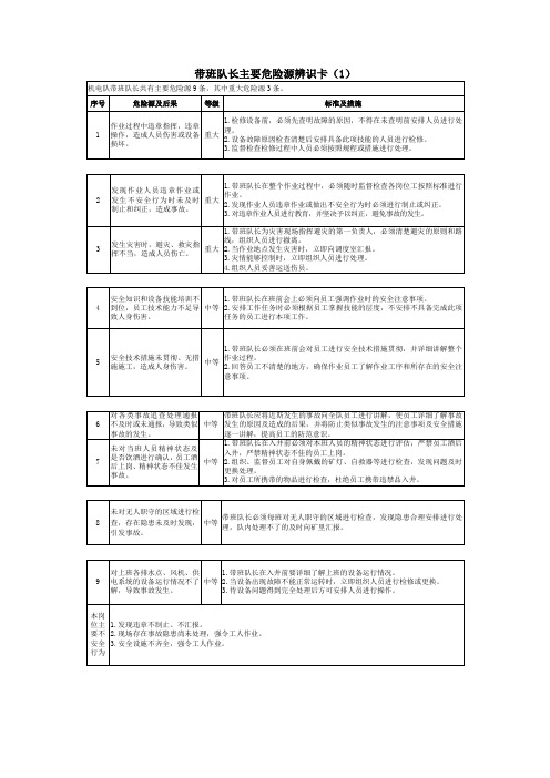 机电队危险源辨识