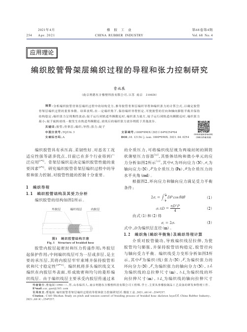 编织胶管骨架层编织过程的导程和张力控制研究