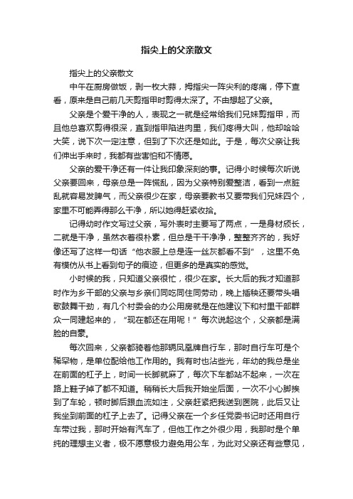 指尖上的父亲散文