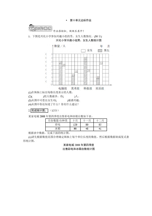 (苏教版)五年级数学上册《统计》单元测评