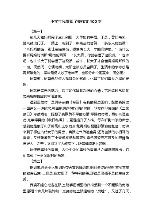 小学生我发现了美作文400字