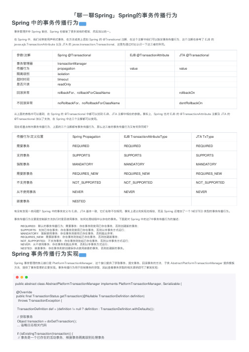 「聊一聊Spring」Spring的事务传播行为
