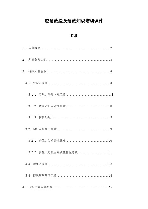 应急救援及急救知识培训课件