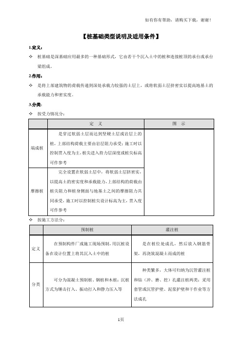 桩基础类型及适用条件