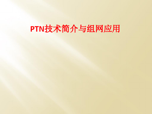 PTN技术简介与组网应用