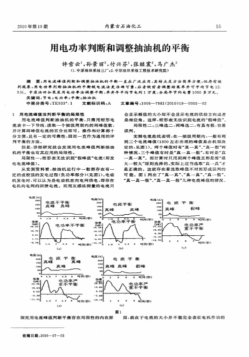 用电功率判断和调整抽油机的平衡