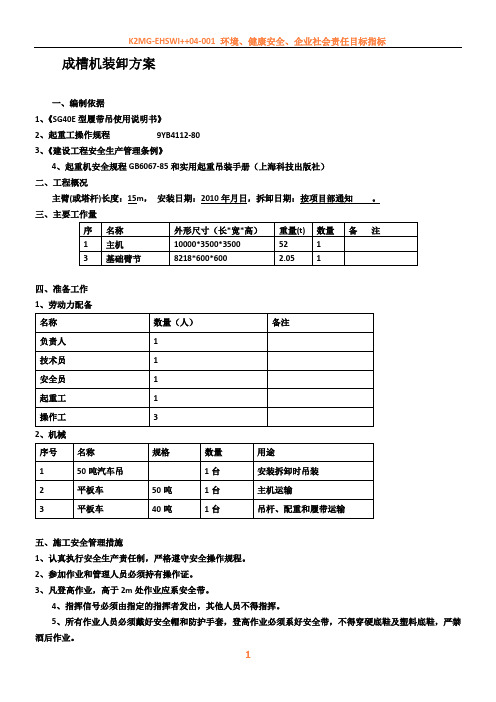 40E成槽机拆卸方案