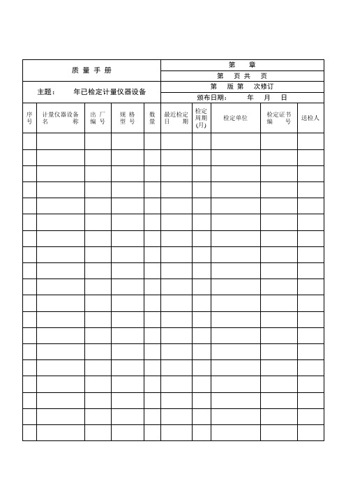 化验室仪器使用记录