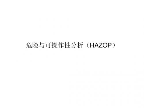 9危险与可操作性分析(HAZOP)