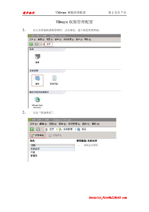 VMware权限管理配置