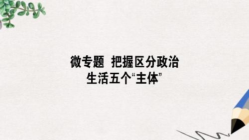 年高考政治一轮复习第三单元发展社会主义民主政治微专题把握区分政治生活五个“主体”专项训练课件新人教版