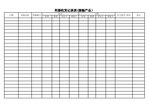 利器收发记录表