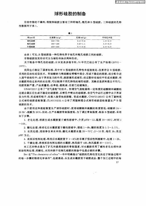 球形硅胶的制备