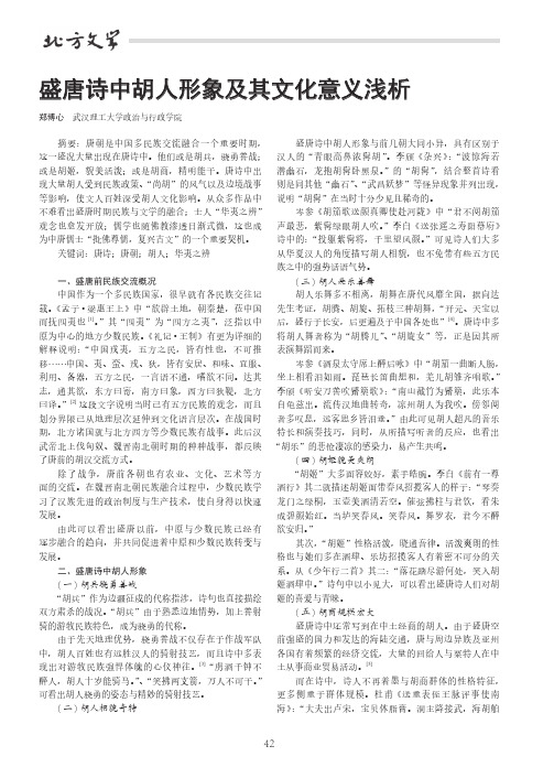 盛唐诗中胡人形象及其文化意义浅析