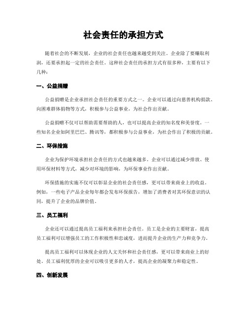 社会责任的承担方式