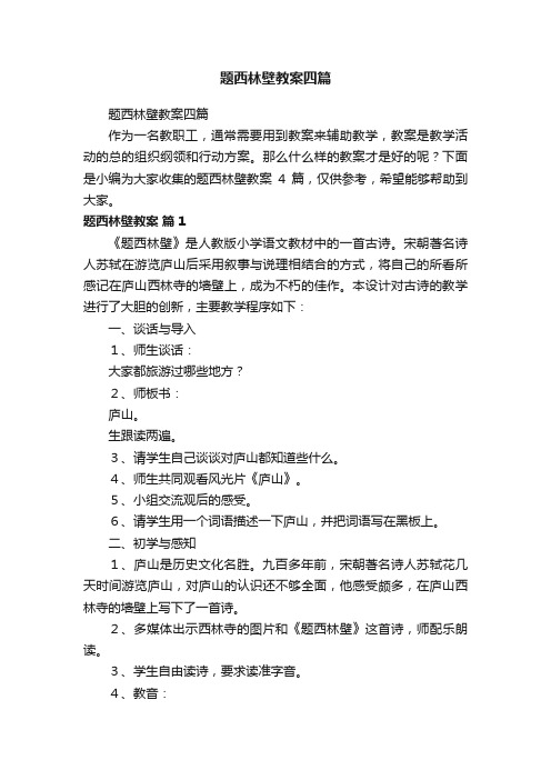 题西林壁教案四篇