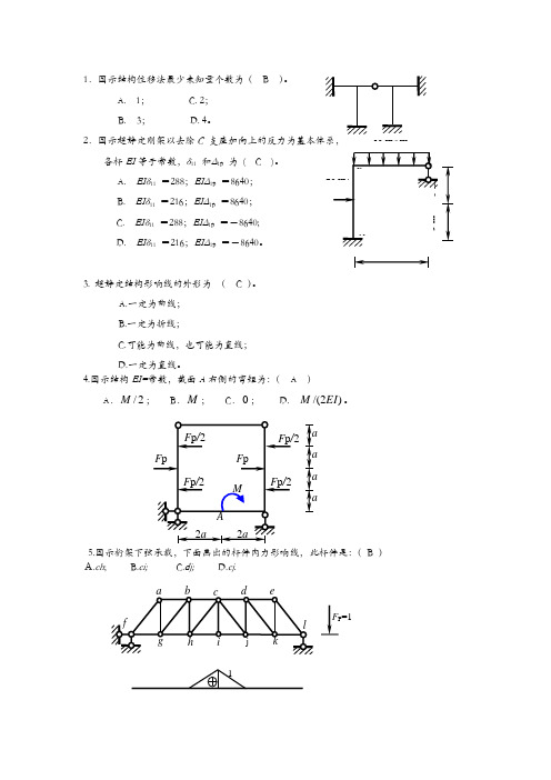 结构力学-选择题及结构力学求解器求解示例