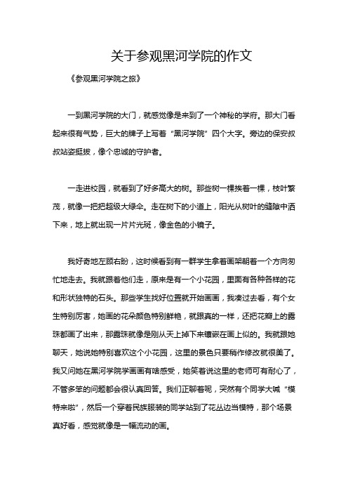 关于参观黑河学院的作文