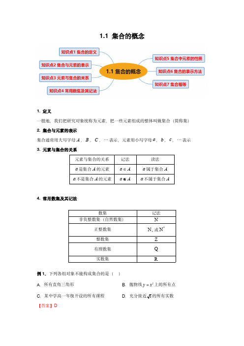 高考数学专项：集合的概念(讲义)-解析版