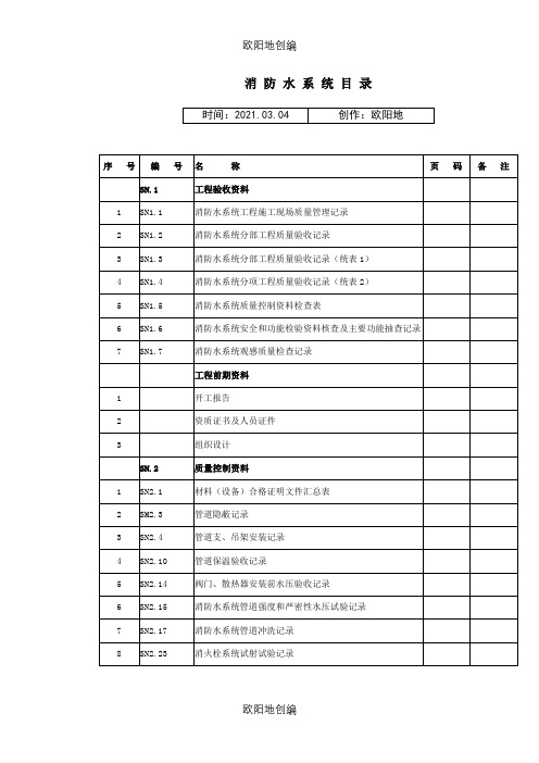 江苏消防工程施工验收资料实例之欧阳地创编
