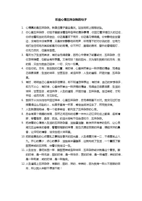 形容心情五味杂陈的句子